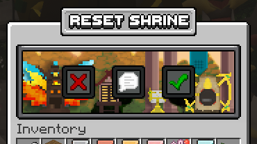 A screenshot of the shrine reset menu ingame